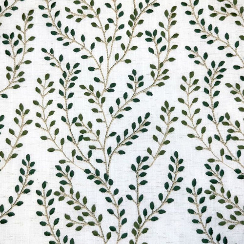 7184811 PANTRY BASIL Floral Embroidered Drapery Fabric