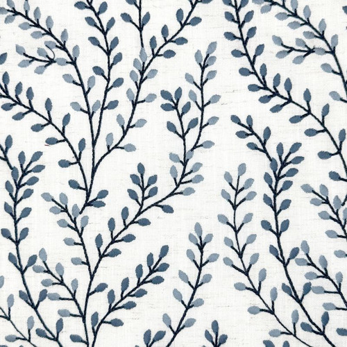7184812 PANTRY BLUEBERRY Floral Embroidered Drapery Fabric