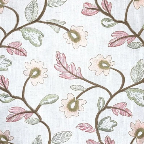 7184911 GARLAND SUGAR RUSH Floral Embroidered Drapery Fabric