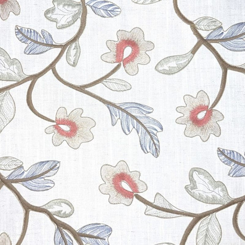 7184913 GARLAND WATER DROPS Floral Embroidered Drapery Fabric