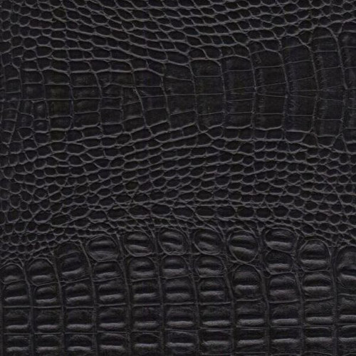 2010611 CROCODILE BLACK Faux Leather Upholstery Vinyl Fabric