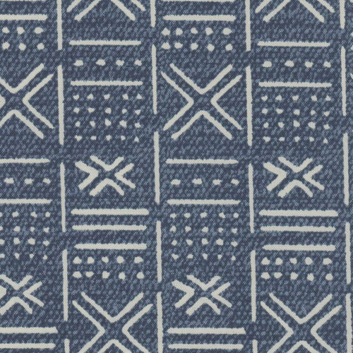 2019511 BREVARD INDIGO Geometric Print Upholstery And Drapery Fabric
