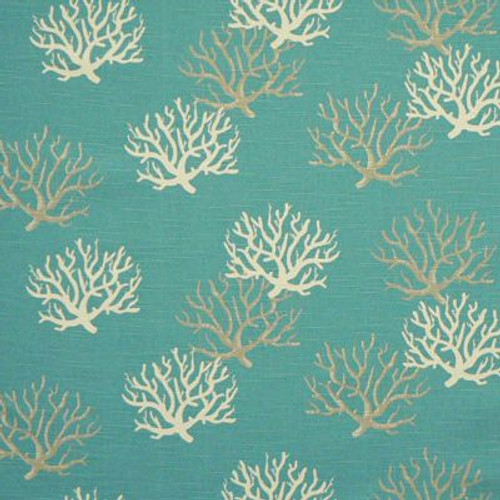 Premier Prints RAYE COASTAL BLUE Tropical Print Upholstery And Drapery Fabric