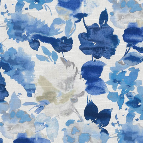 Waverly AQUA FLEUR SKY 681821 Floral Print Upholstery And Drapery Fabric