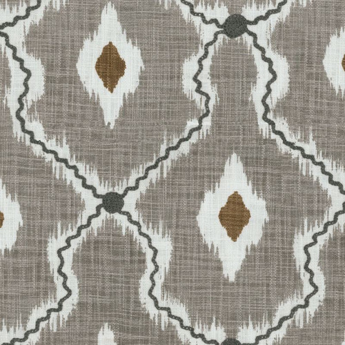 P/K Lifestyles IKAT STITCHERY SHADOW 408460 Ikat Embroidered Drapery Fabric