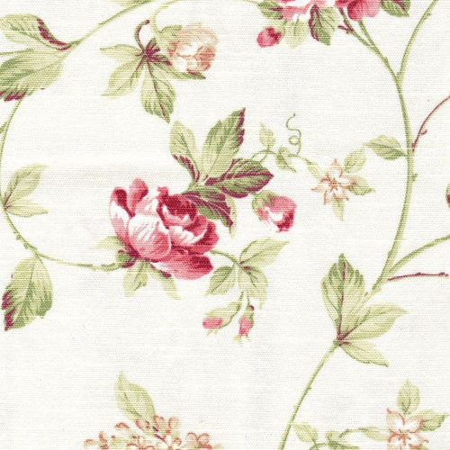 6413111 BAMPTON 15 55IN ROSE Floral Print Upholstery And Drapery Fabric