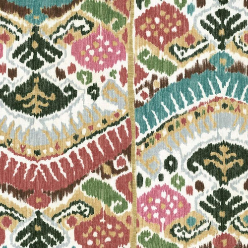 P/K Lifestyles SADIRA RHUBARB 408800 Ikat Print Upholstery And Drapery Fabric