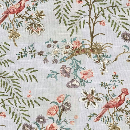 Waverly ABOVE THE TREETOP PLATINUM 68189 Floral Print Upholstery And Drapery Fabric