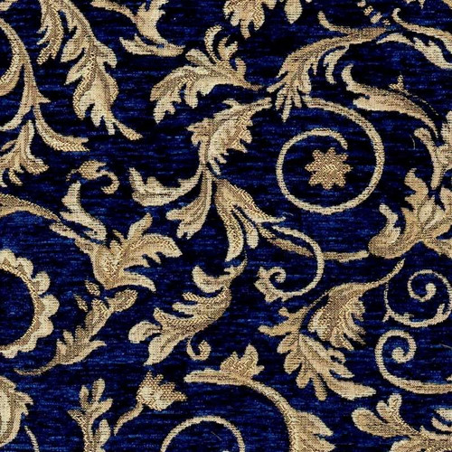 6433311 WESSEX NAVY Floral Jacquard Upholstery And Drapery Fabric