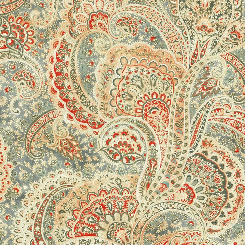 P/K Lifestyles SULTAN'S PAISLEY EMBER 409261 Paisley Print Upholstery And Drapery Fabric
