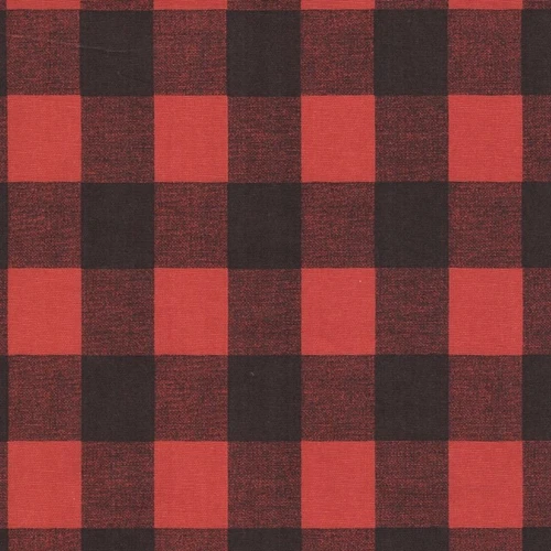 6461011 HUDSON RED/BLACK Plaid Print Upholstery And Drapery Fabric