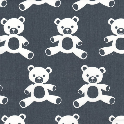 6465512 CUDDLE BEAR GUNMETAL/WHITE Print Upholstery And Drapery Fabric