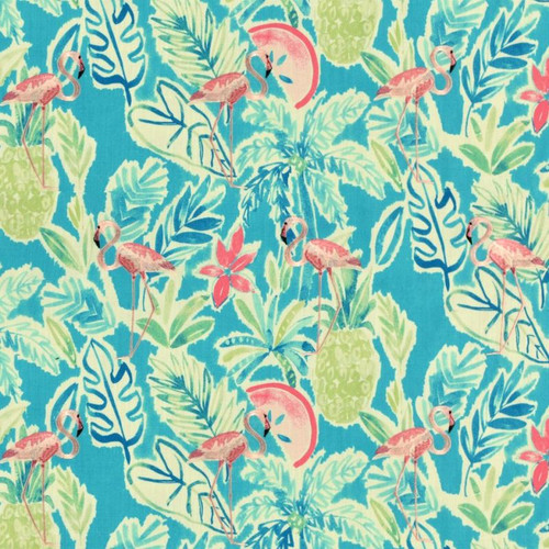 Covington PRETTY IN PINK 753 COTTON CANDY Tropical Embroidered Drapery Fabric