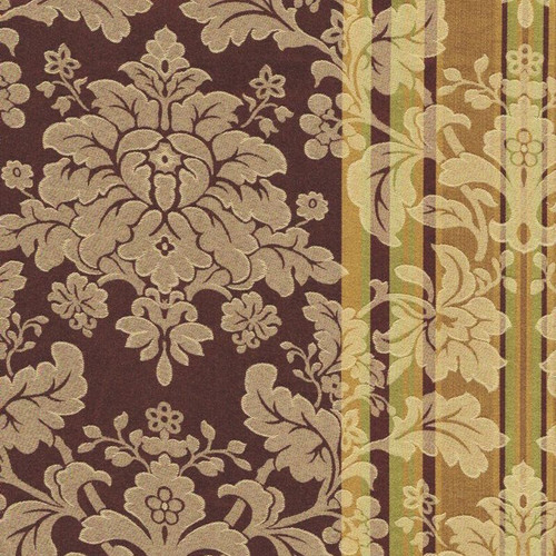 6746317 RENAISSANCE A BURGUNDY Floral Jacquard Upholstery And Drapery Fabric