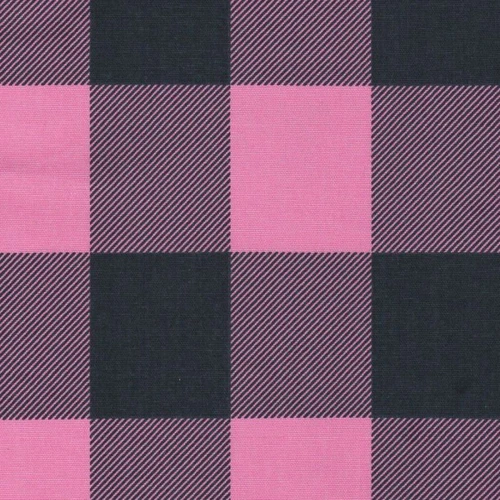 Premier Prints CLAYTON POLISH PINK BLUE Buffalo Check Print Upholstery And Drapery Fabric