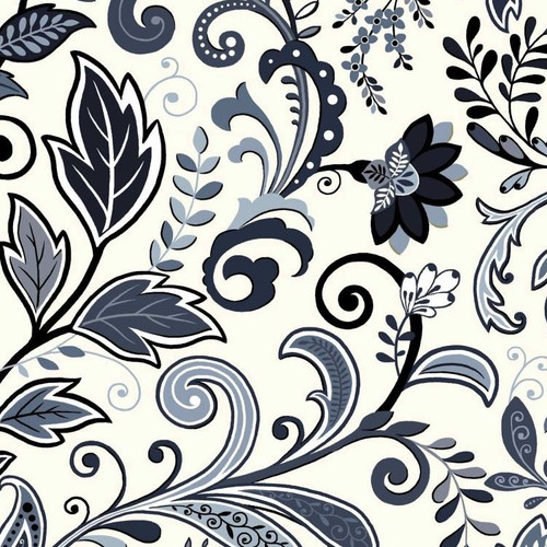 6752311 MASTERPIECE D EVENING BLUE Floral Linen Blend Upholstery And Drapery Fabric