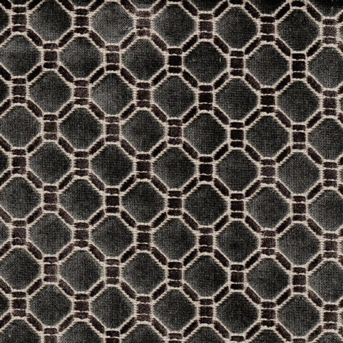 6762112 ASHFORD GUNMETAL Lattice Velvet Upholstery Fabric