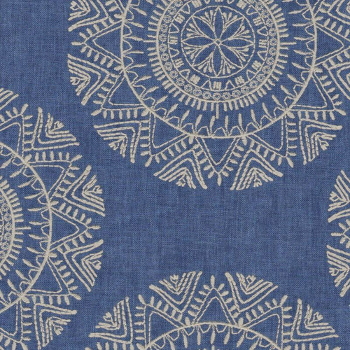 Richloom SASKIA BLUESTONE Embroidered Drapery Fabric