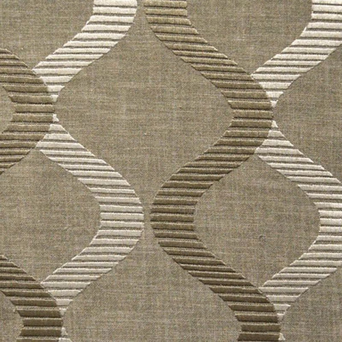 6775213 ORIANA A COL. NATURAL Lattice Embroidered Drapery Fabric