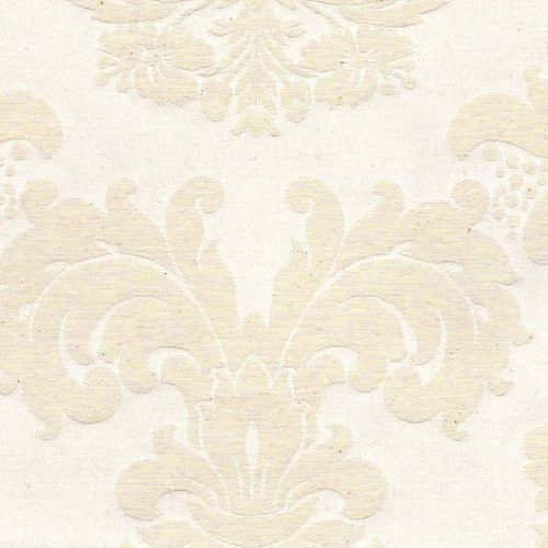 6782411 DAMASCO CRUDO 55IN CRYSTAL Floral Damask Upholstery And Drapery Fabric