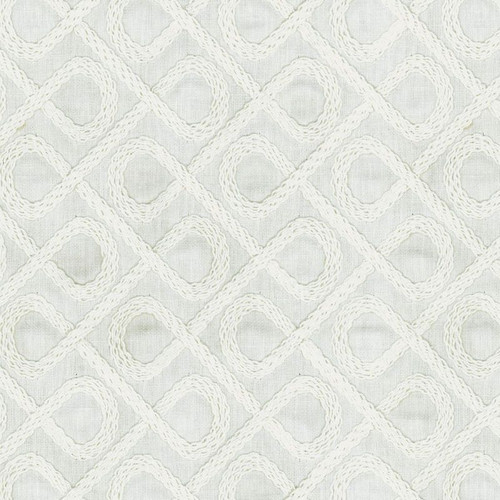 Tommy Bahama Home LANGOSTA EMB COCONUT 802331 Lattice Embroidered Drapery Fabric