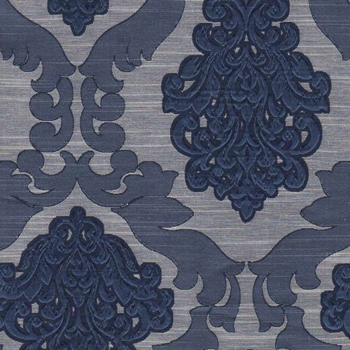 6798512 ADANA MIDNIGHT Floral Damask Upholstery And Drapery Fabric