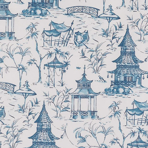 Lacefield Designs PAGODA SEASIDE Print Upholstery And Drapery Fabric