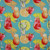 7094711 SPILLERS AQUA Tropical Print Upholstery And Drapery Fabric