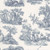 6448411 SABOYA 66 55IN BLUE Toile Print Upholstery And Drapery Fabric