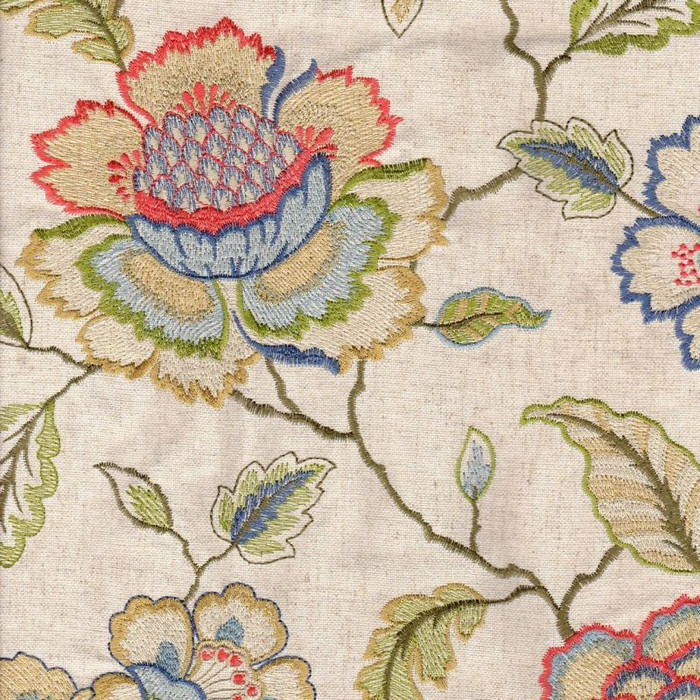 P/K lifestyles Washed Ashore Meadow 140031 Southwestern Embroidered Drapery Fabric by Decorative Fabrics Direct