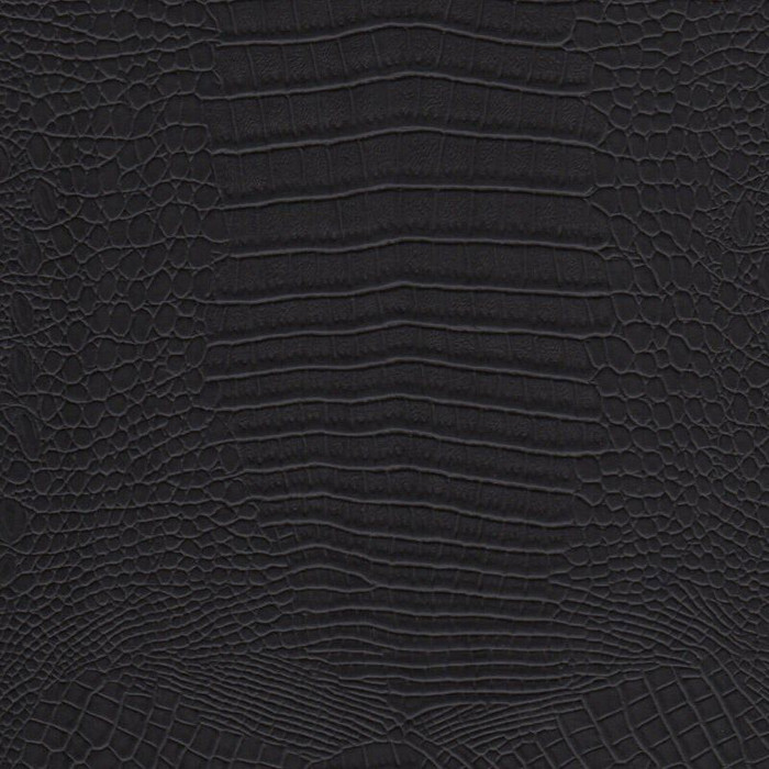 CROCODILE BLACK Faux Leather Upholstery Vinyl Fabric
