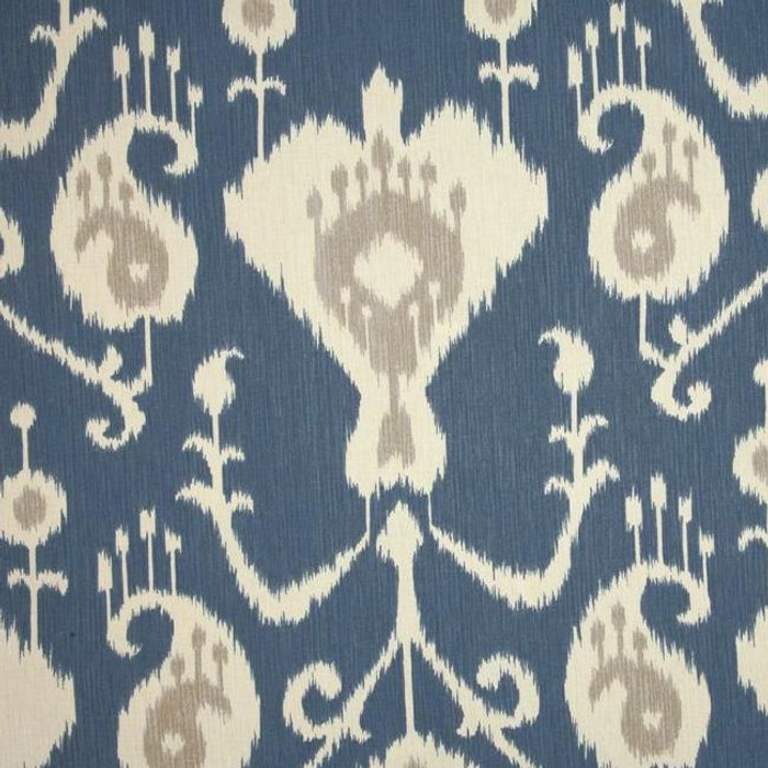 Belle Maison Harper Cotton Upholstery Drapery Fabric Linen Ikat Damask  NN45- Discount Designer Fabric 