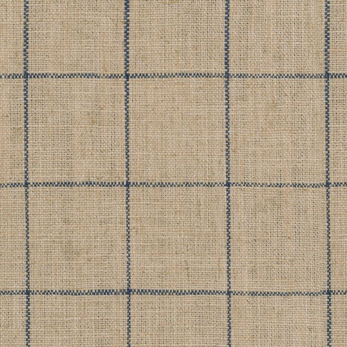 6404715 P/K Lifestyles CONCORD PANE VINTAGE BLUE 408505 Check Linen Blend  Upholstery Fabric