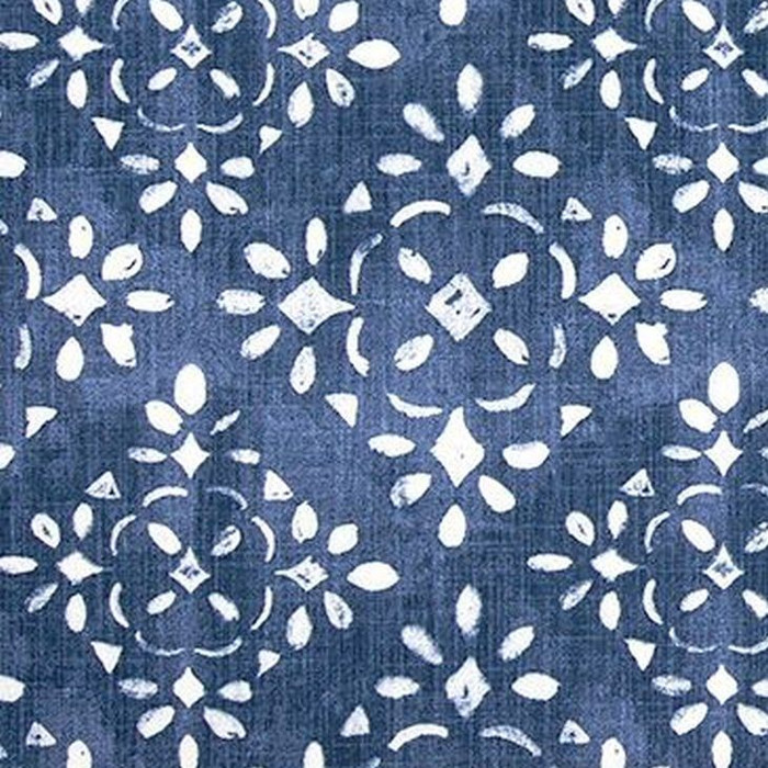 LASINE PRUSSIAN BLUE Print Upholstery And Drapery Fabric