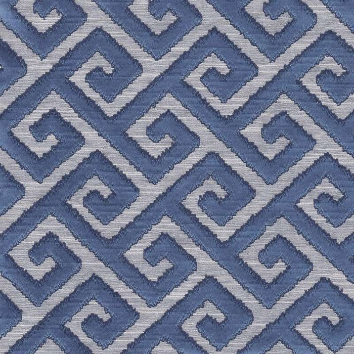 Aqua Greek Key Upholstery Fabric for Furniture Grey Stain