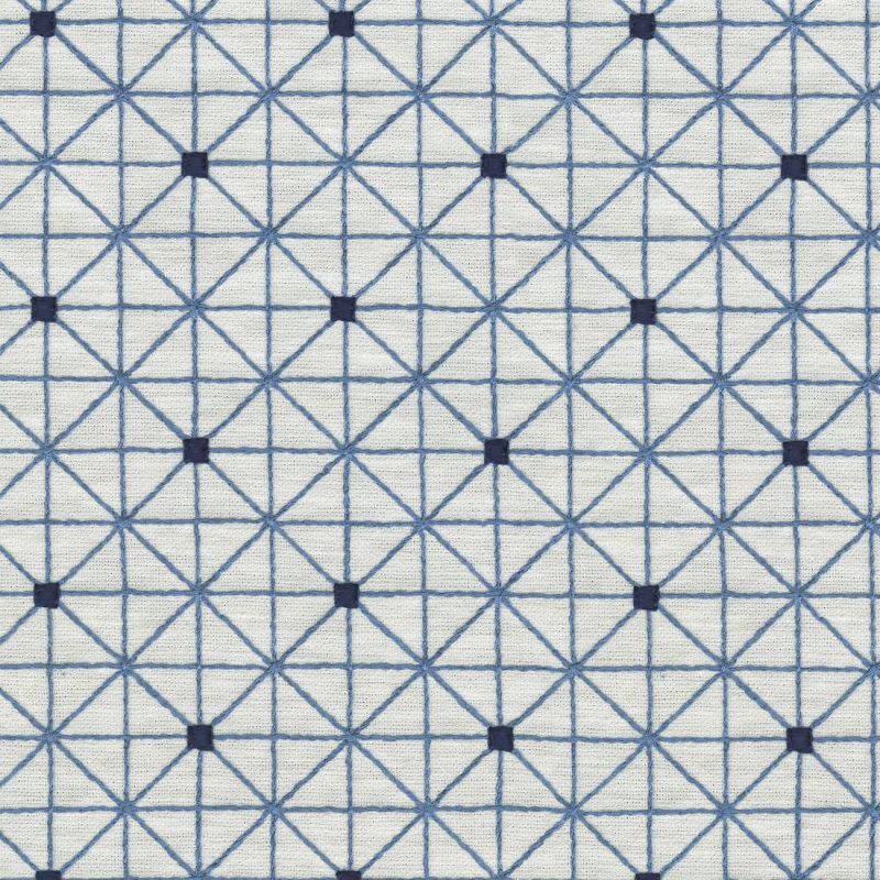 P/K Lifestyles SIERRA EMBR PORCELAIN 410252 Lattice Embroidered Drapery Fabric