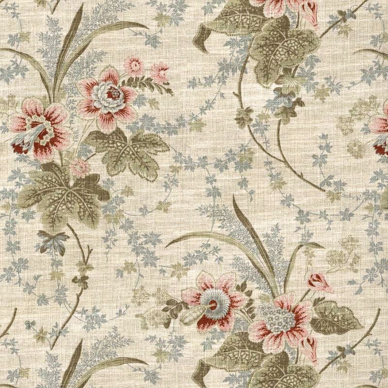 6627912 Waverly STONINGTON PARCHMENT 682140 Floral Linen Blend Upholstery  And Drapery Fabric