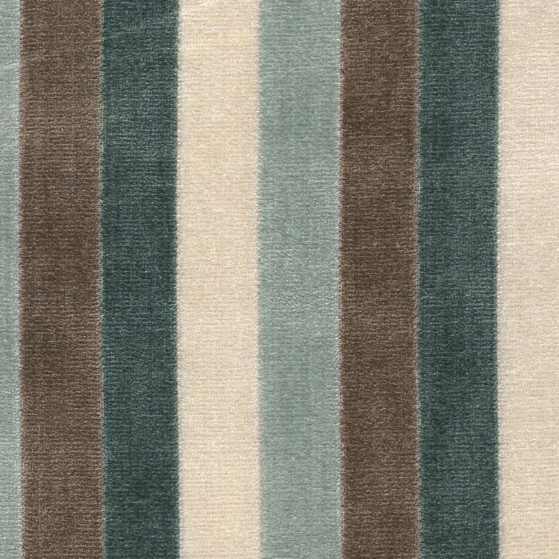 7050312 BENSON GLACIER Stripe Velvet Upholstery Fabric