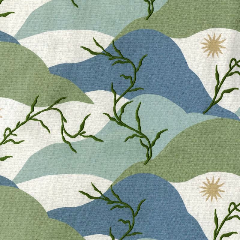 P/K lifestyles Washed Ashore Meadow 140031 Southwestern Embroidered Drapery Fabric by Decorative Fabrics Direct