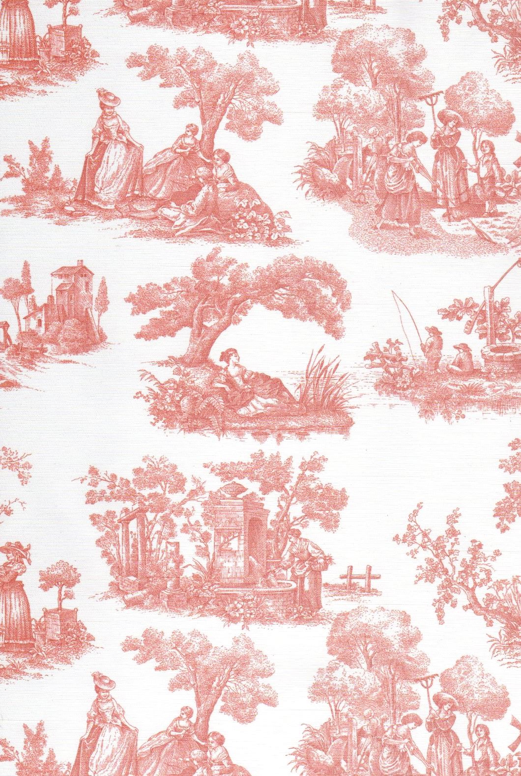 Peachtree Fabrics Orange Toile Print Upholstery and Drapery Fabric by Decorative Fabrics Direct