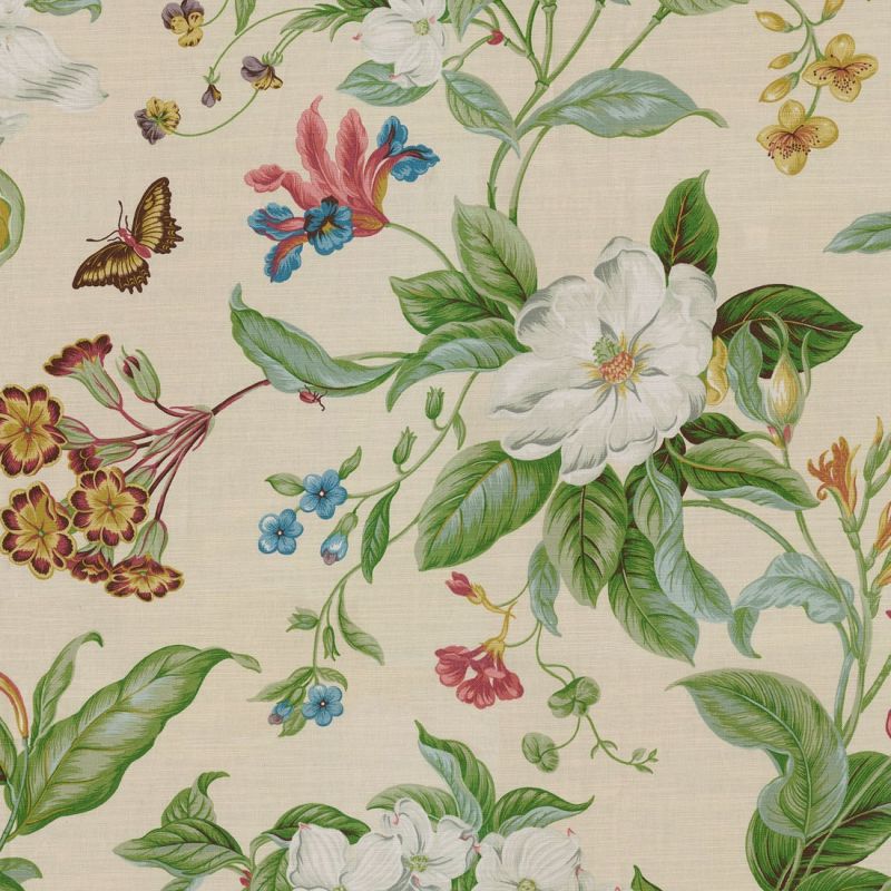 53 Width Retro Cotton Embroidered Floral Fabric by the Yard