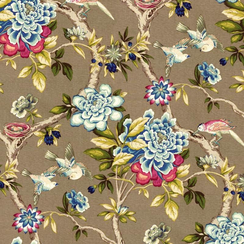 Waverly Wild West Printed Drapery Fabric in Denim