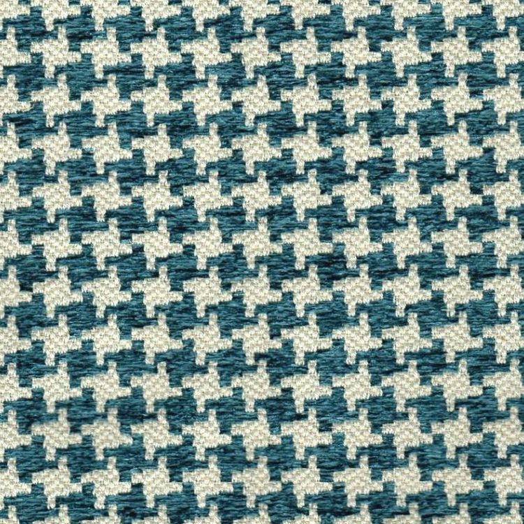 KIKI TURQUOISE Houndstooth Upholstery Fabric