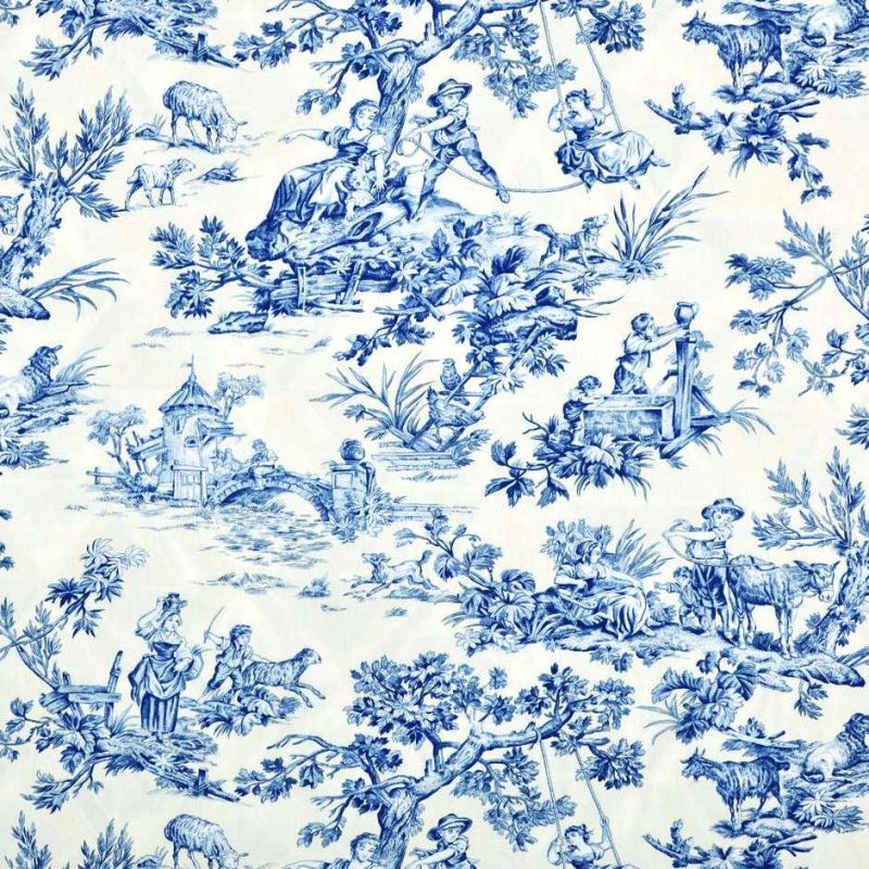 Toile Fabric Marseilles Toile Blue and White by Peacoquettedesigns Toile  Blue Cotton Fabric by the Yard With Spoonflower 