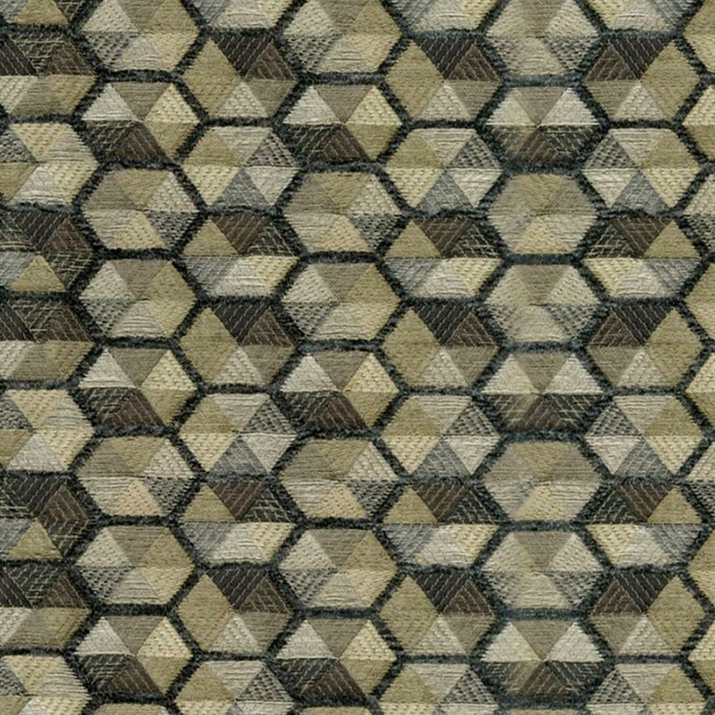 Tile Geometric Jacquard Fabric | Off White / Grey / Black | Upholstery |  54 Wide | By the Yard