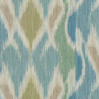 P/K Lifestyles BERGAMA IKAT ALOE 410341 Ikat Print Upholstery And Drapery  Fabric