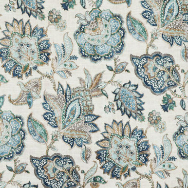 Covington FOLIGNO 59 LAGUNA Floral Linen Blend Upholstery And Drapery ...