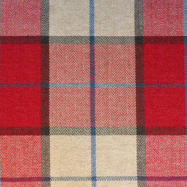 Herringbone Plaid Jacquard Fabric | Red / Beige / Pink / Black | Upholstery  | 54 Wide | By the Yard | Italia chenille in Venice