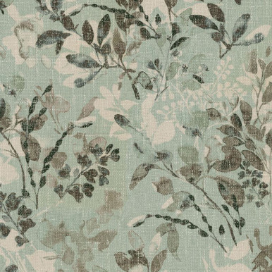 424303 Mist Fabric  Floral Drapery Fabric