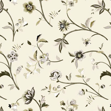 ACACIA 32 55IN FLOURISH Floral Print Upholstery And Drapery Fabric